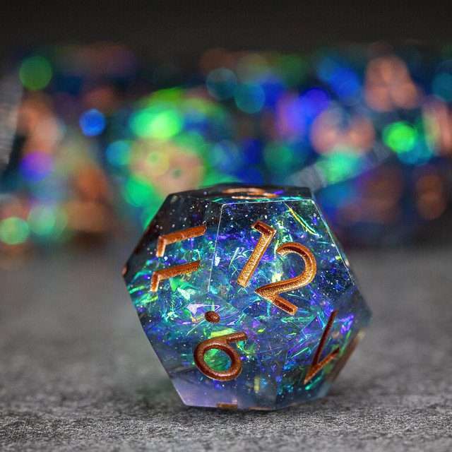 Sage's Miniaturized Galaxy Sharp Edge Resin Polyhedral Dice Set - Sage's PortalSharp Edge Resin Dice Set