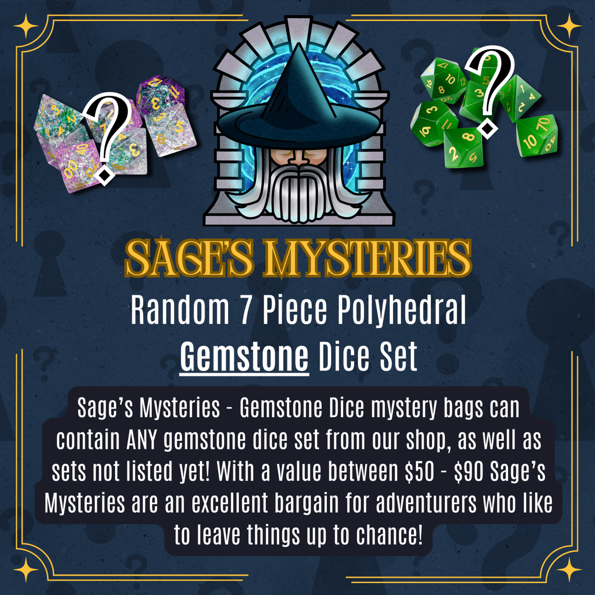 Sage's Mysteries - Random Gemstone Dice Set Grab Bag - Sage's PortalMystery Dice Bag
