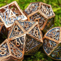Sage's Mystery of the Oceans Copper/Blue Hollow Metal Polyhedral Dice Set - Sage's PortalHollow Metal Dice Set