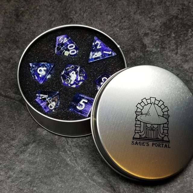 Sage's Mystic Souls Liquid Core Sharp Edge Resin Dice Set - Sage's PortalLiquid Core Dice Set