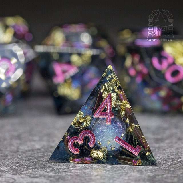 Sage's Nether Souls Liquid Core Sharp Edge Resin Dice Set - Sage's PortalLiquid Core Dice Set