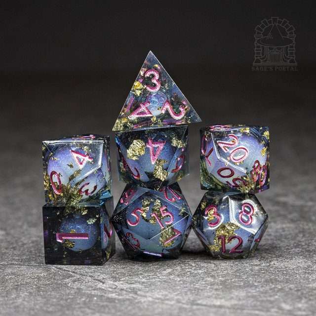 Sage's Nether Souls Liquid Core Sharp Edge Resin Dice Set - Sage's PortalLiquid Core Dice Set