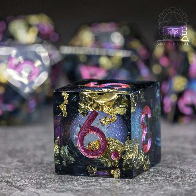 Sage's Nether Souls Liquid Core Sharp Edge Resin Dice Set - Sage's PortalLiquid Core Dice Set