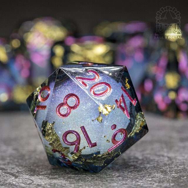 Sage's Nether Souls Liquid Core Sharp Edge Resin Dice Set - Sage's PortalLiquid Core Dice Set