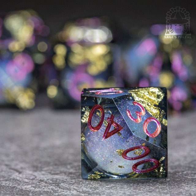 Sage's Nether Souls Liquid Core Sharp Edge Resin Dice Set - Sage's PortalLiquid Core Dice Set