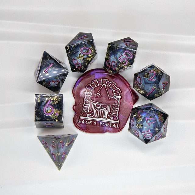 Sage's Nether Souls Liquid Core Sharp Edge Resin Dice Set - Sage's PortalLiquid Core Dice Set