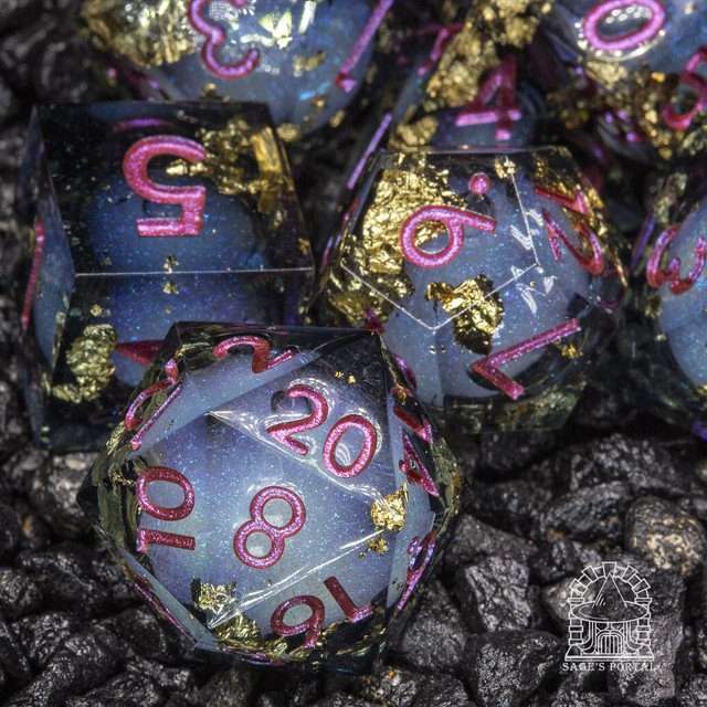 Sage's Nether Souls Liquid Core Sharp Edge Resin Dice Set - Sage's PortalLiquid Core Dice Set