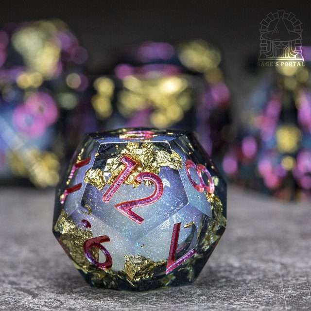 Sage's Nether Souls Liquid Core Sharp Edge Resin Dice Set - Sage's PortalLiquid Core Dice Set