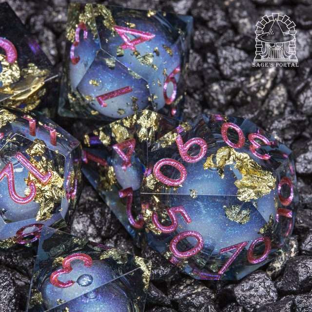 Sage's Nether Souls Liquid Core Sharp Edge Resin Dice Set - Sage's PortalLiquid Core Dice Set