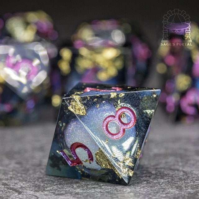Sage's Nether Souls Liquid Core Sharp Edge Resin Dice Set - Sage's PortalLiquid Core Dice Set