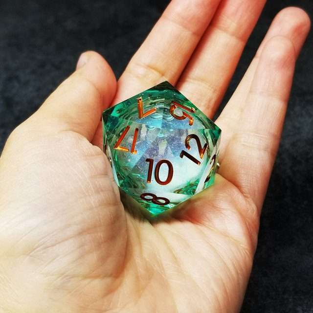 Sage's Ocean Souls - 33mm Liquid-Core D20 Sharp Edge Resin Dice - Sage's PortalLiquid Core Dice Set