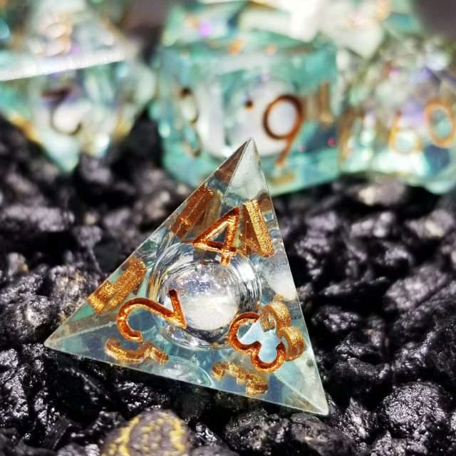 Sage's Ocean Souls Liquid Core Sharp Edge Resin Dice Set - Sage's PortalLiquid Core Dice Set