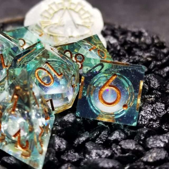 Sage's Ocean Souls Liquid Core Sharp Edge Resin Dice Set - Sage's PortalLiquid Core Dice Set