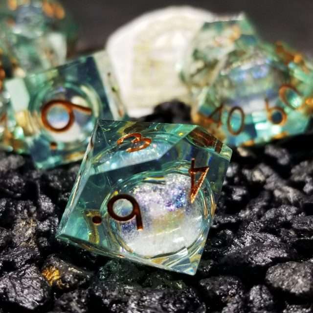 Sage's Ocean Souls Liquid Core Sharp Edge Resin Dice Set - Sage's PortalLiquid Core Dice Set
