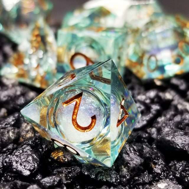 Sage's Ocean Souls Liquid Core Sharp Edge Resin Dice Set - Sage's PortalLiquid Core Dice Set
