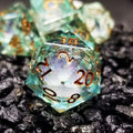 Sage's Ocean Souls Liquid Core Sharp Edge Resin Dice Set - Sage's PortalLiquid Core Dice Set