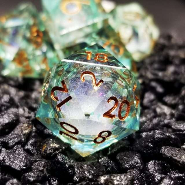 Sage's Ocean Souls Liquid Core Sharp Edge Resin Dice Set - Sage's PortalLiquid Core Dice Set