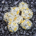 Sage’s Ouroboros Radiant Silver Hollow Metal Polyhedral Dice Set - Sage's PortalHollow Metal Dice Set