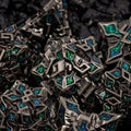 Sage's Petrified Lilium Jade Metal Polyhedral Dice Set | Dungeons Dragons DnD Pathfinder RPG - Sage's PortalMetal Dice Set