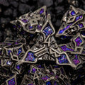 Sage's Petrified Lilium Plum Metal Polyhedral Dice Set | Dungeons Dragons DnD Pathfinder RPG - Sage's PortalMetal Dice Set
