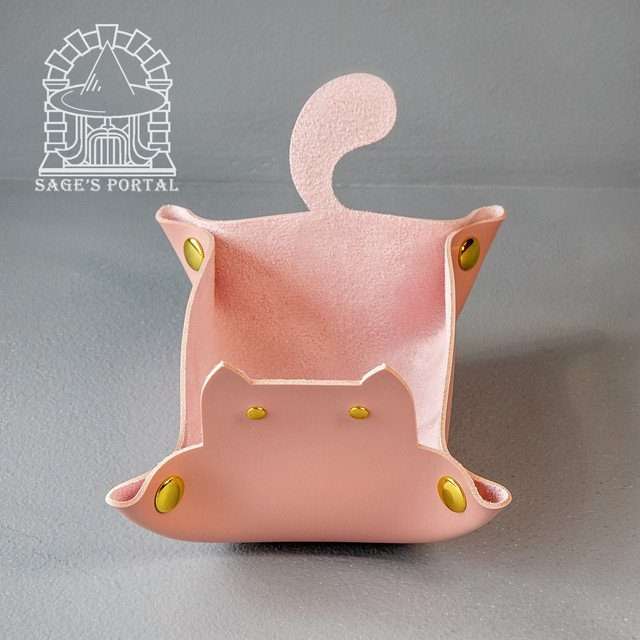 Sage's Pink Enchanted Cat Dice Tray - Sage's PortalDice Tray