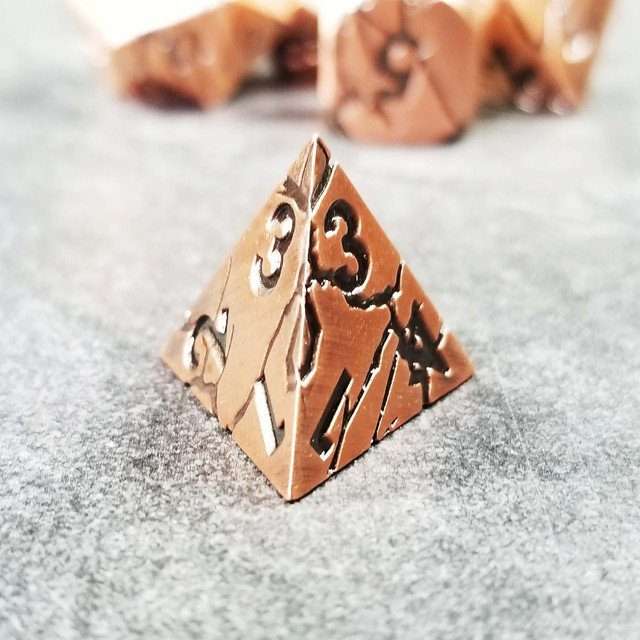 Sage's Relics of Antiquity - Ancient Copper Metal Polyhedral Dice - Sage's PortalMetal Dice Set