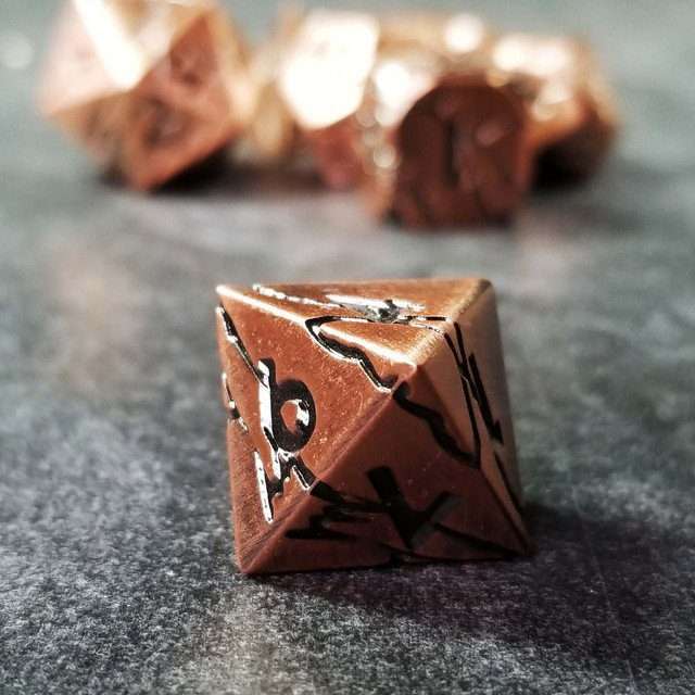 Sage's Relics of Antiquity - Ancient Copper Metal Polyhedral Dice - Sage's PortalMetal Dice Set