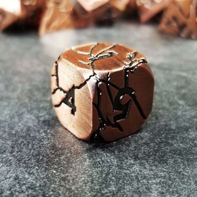 Sage's Relics of Antiquity - Ancient Copper Metal Polyhedral Dice - Sage's PortalMetal Dice Set