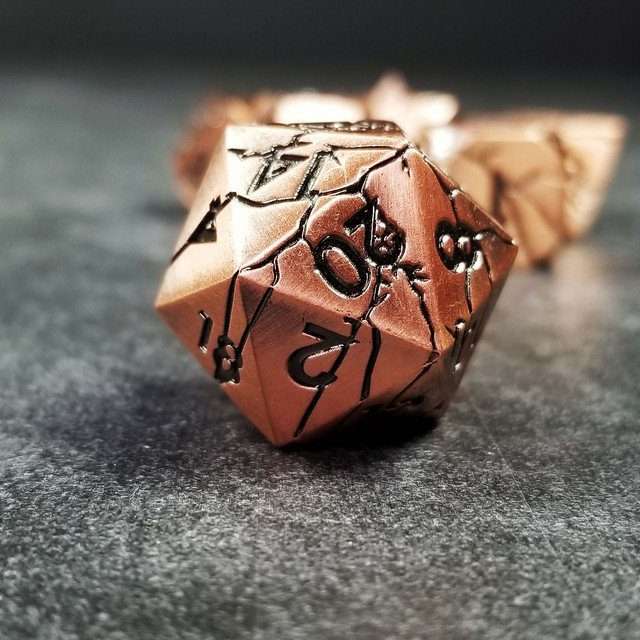 Sage's Relics of Antiquity - Ancient Copper Metal Polyhedral Dice - Sage's PortalMetal Dice Set