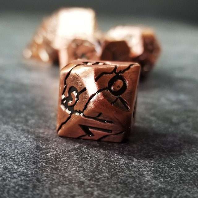 Sage's Relics of Antiquity - Ancient Copper Metal Polyhedral Dice - Sage's PortalMetal Dice Set