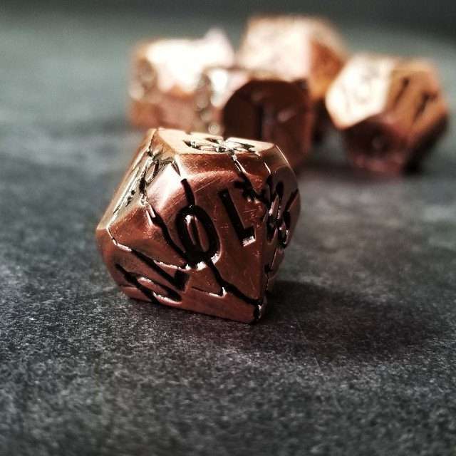Sage's Relics of Antiquity - Ancient Copper Metal Polyhedral Dice - Sage's PortalMetal Dice Set