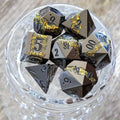 Sage's Rift Stones - Gloss Black/Chartreuse Metal Polyhedral Dice Set - Sage's PortalMetal Dice Set