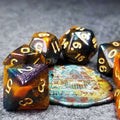 Sage's Shards - Caramel/Turquoise/Purple/Blue Glitter Acrylic Polyhedral Dice Set - Sage's PortalAcrylic Dice Set