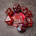Sage's Shards - Pink/Purple/Orange Glitter Polyhedral Dice Set - Sage's PortalAcrylic Dice Set