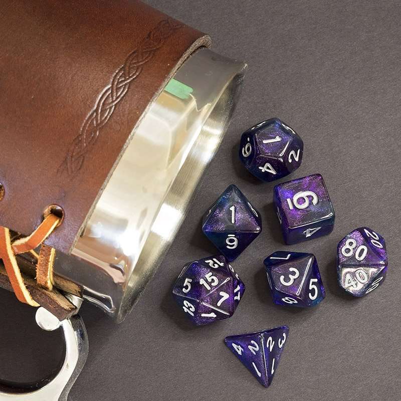 Sage's Shards - Purple/Blue/Green Glitter Polyhedral Dice Set - Sage's PortalAcrylic Dice Set