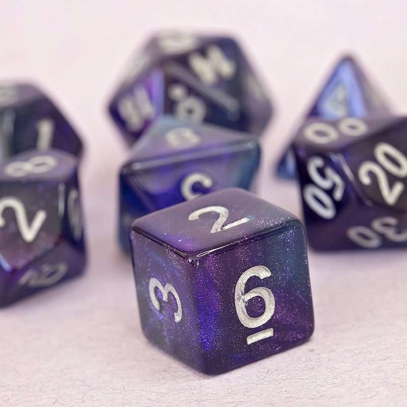 Sage's Shards - Purple/Blue/Green Glitter Polyhedral Dice Set - Sage's PortalAcrylic Dice Set