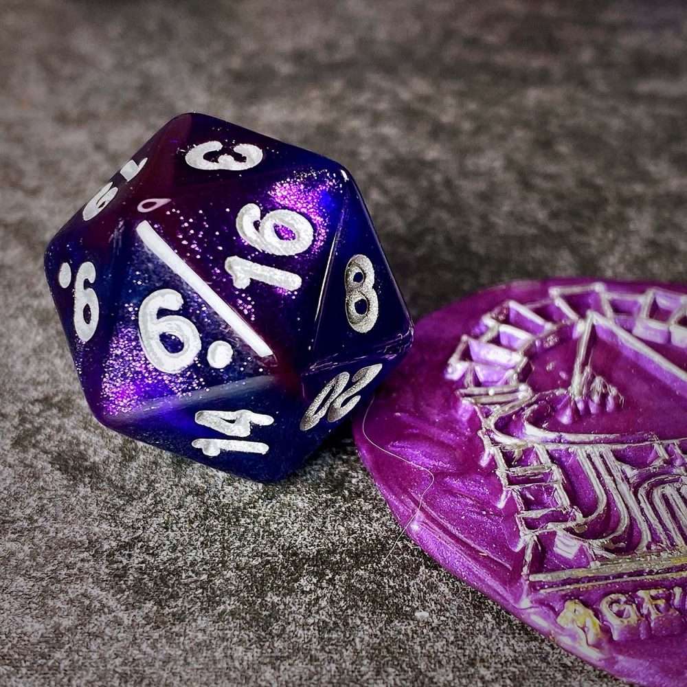 Sage's Shards - Purple/Blue/Green Glitter Polyhedral Dice Set - Sage's PortalAcrylic Dice Set