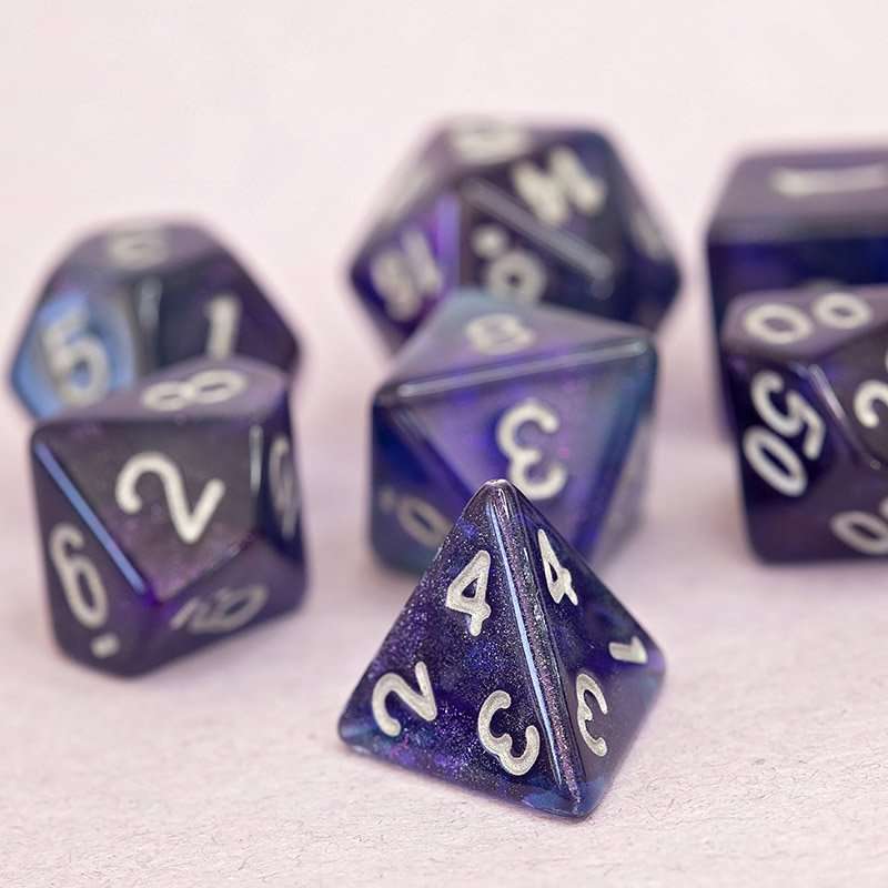 Sage's Shards - Purple/Blue/Green Glitter Polyhedral Dice Set - Sage's PortalAcrylic Dice Set