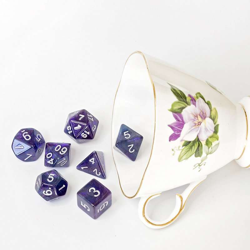 Sage's Shards - Purple/Blue/Green Glitter Polyhedral Dice Set - Sage's PortalAcrylic Dice Set