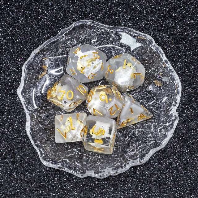 Sage's Sheep Familiar Resin Polyhedral Dice Set - Sage's PortalResin Dice Set