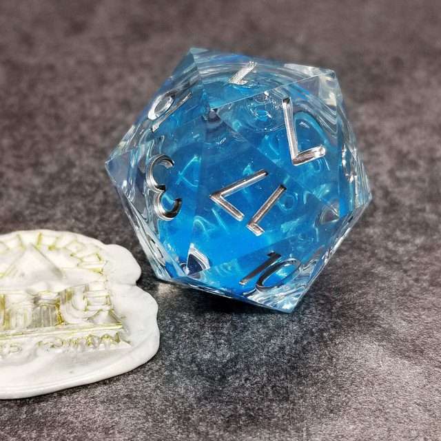 Sage's Sky Souls 33mm Liquid-Core D20 Sharp Edge Resin Dice - Sage's PortalLiquid Core Dice Set