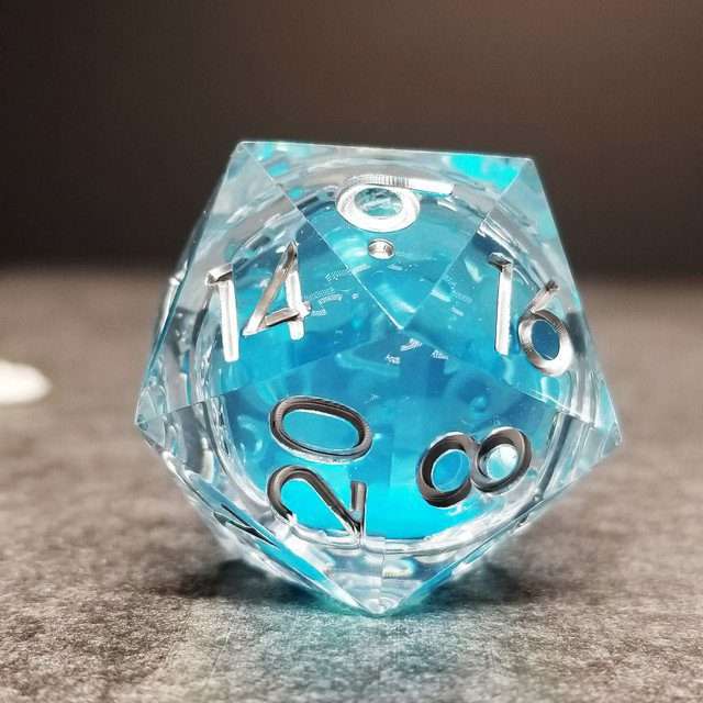 Sage's Sky Souls 33mm Liquid-Core D20 Sharp Edge Resin Dice - Sage's PortalLiquid Core Dice Set
