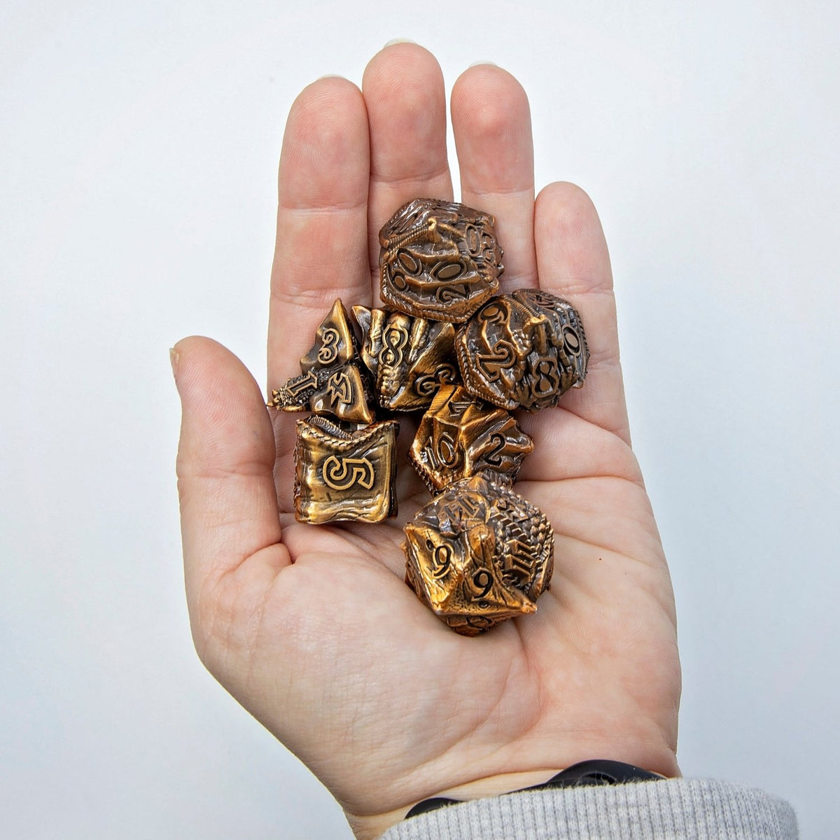 Sage's Specimens Copper Drake Metal Polyhedral Dice Set - Sage's PortalMetal Dice Set