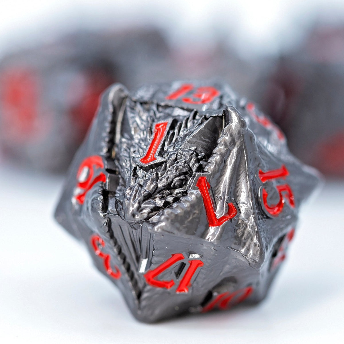 Sage's Specimens Obsidian Drake Metal Polyhedral Dice Set - Sage's PortalMetal Dice Set