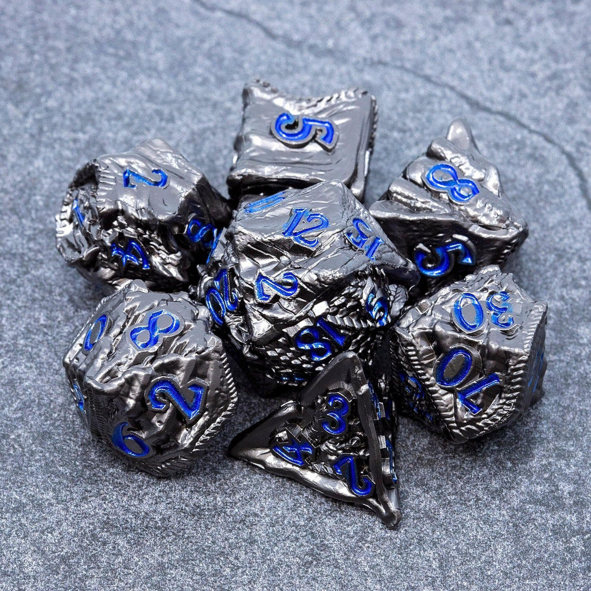 Sage's Specimens Storm Drake Metal Polyhedral Dice Set - Sage's PortalMetal Dice Set
