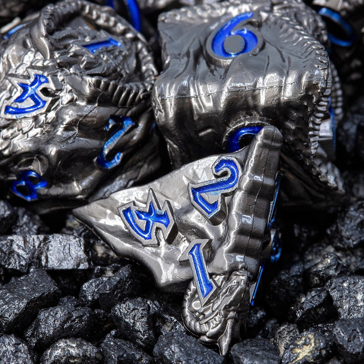 Sage's Specimens Storm Drake Metal Polyhedral Dice Set - Sage's PortalMetal Dice Set