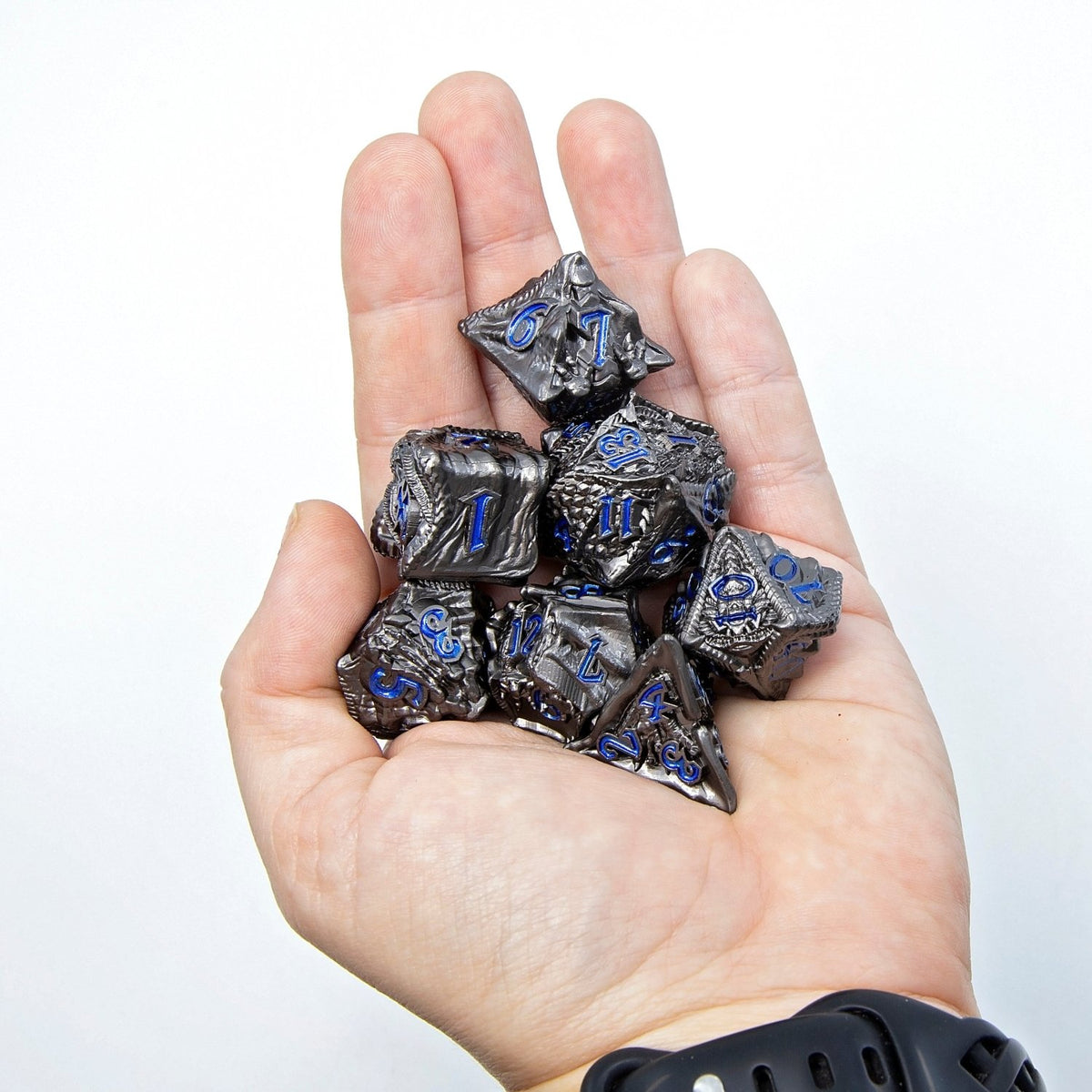 Sage's Specimens Storm Drake Metal Polyhedral Dice Set - Sage's PortalMetal Dice Set