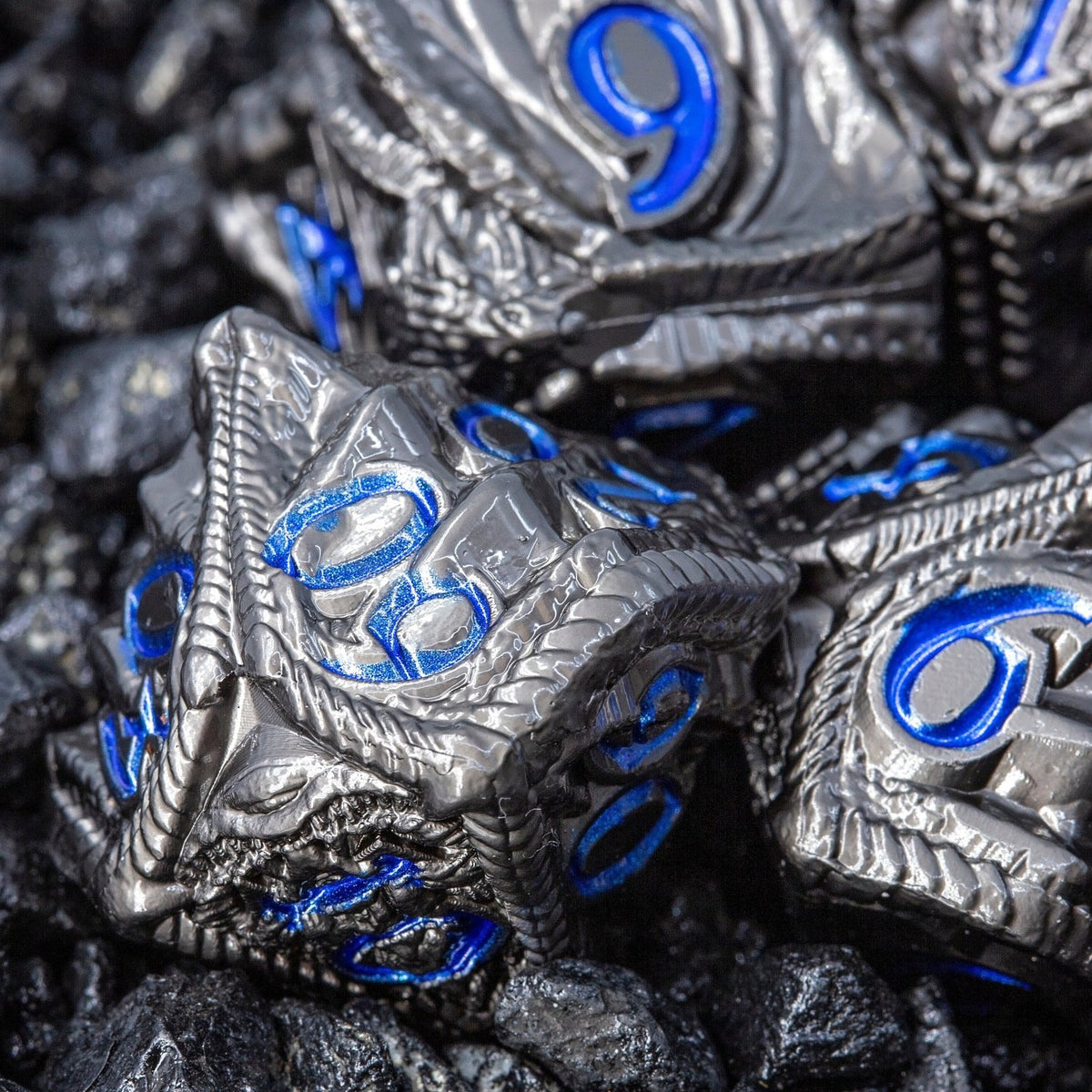 Sage's Specimens Storm Drake Metal Polyhedral Dice Set - Sage's PortalMetal Dice Set