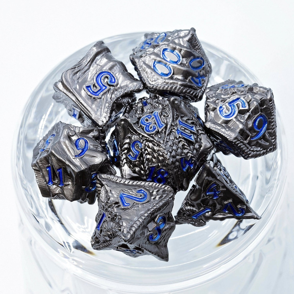 Sage's Specimens Storm Drake Metal Polyhedral Dice Set - Sage's PortalMetal Dice Set