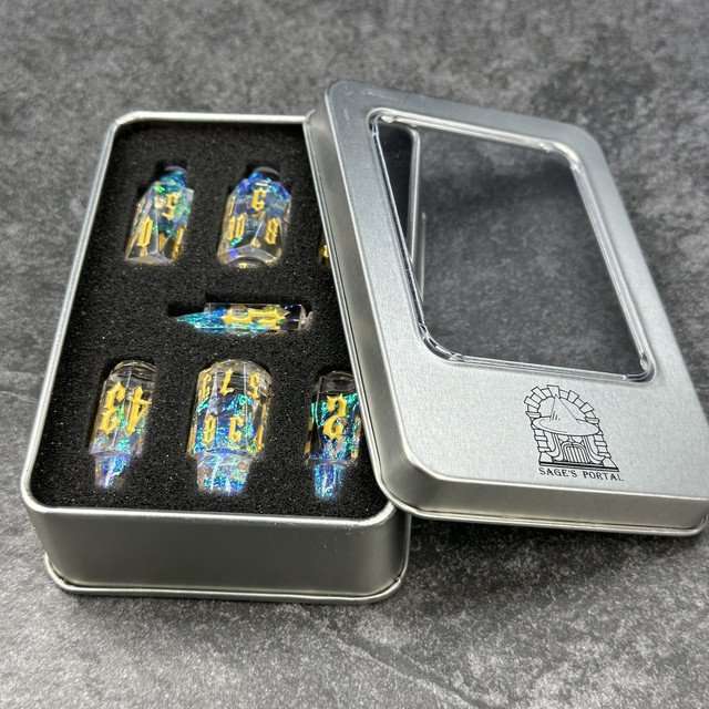 Sage's Spectral Revolver Holy Bullets Resin Dice Set - Sage's PortalSharp Edge Resin Dice Set